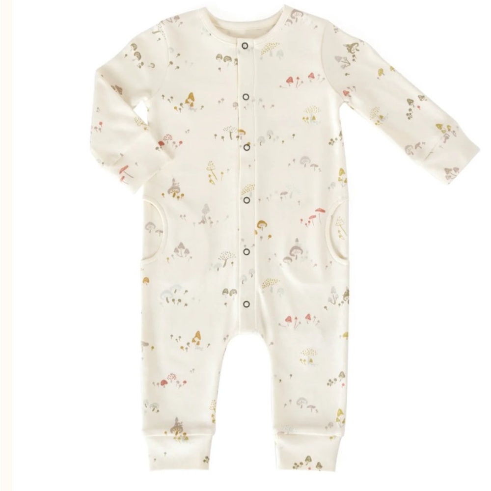 NWT Pehr Placket Romper - Mini Mushrooms, 12-18M